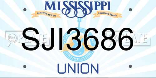 SJI3686 Mississippi License Plate