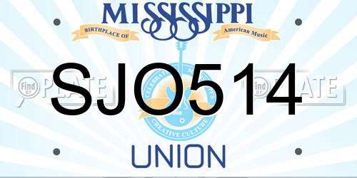 SJO514 Mississippi License Plate