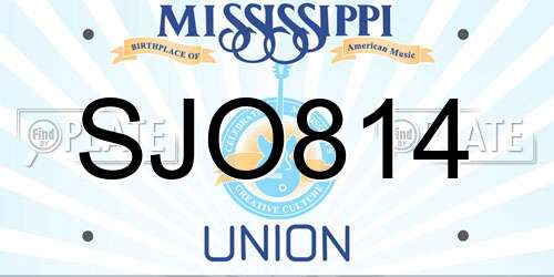 SJO814 Mississippi License Plate