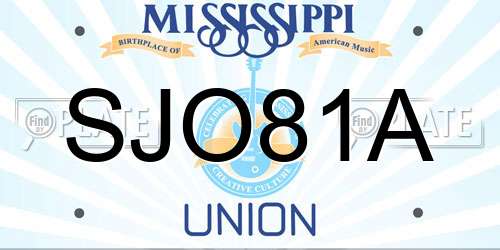 SJO81A Mississippi License Plate