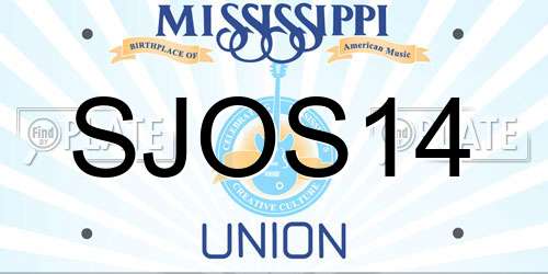 SJOS14 Mississippi License Plate