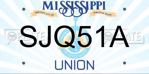 SJQ51A Mississippi License Plate