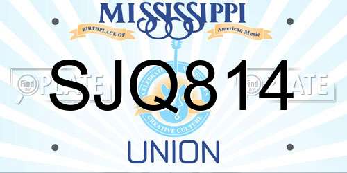 SJQ814 Mississippi License Plate