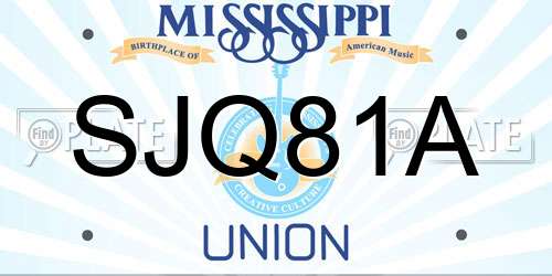 SJQ81A Mississippi License Plate