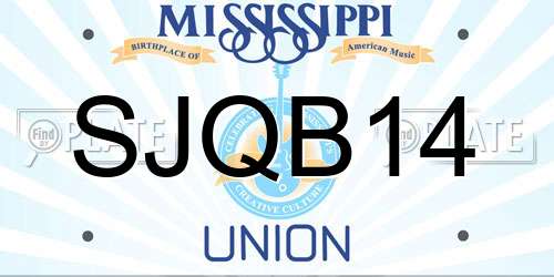 SJQB14 Mississippi License Plate