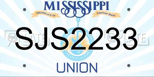 SJS2233 Mississippi License Plate