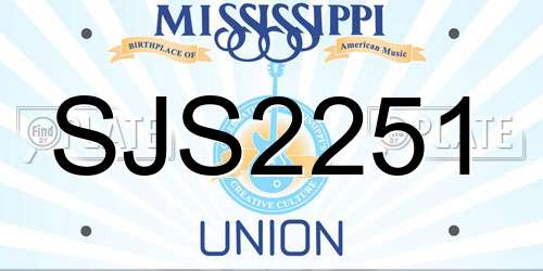 SJS2251 Mississippi License Plate