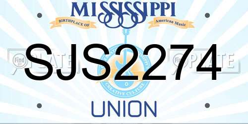 SJS2274 Mississippi License Plate