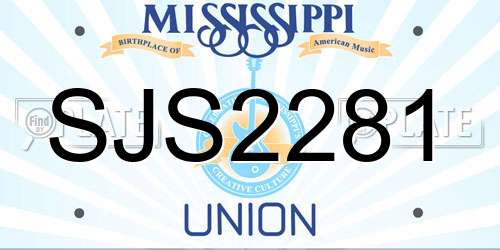SJS2281 Mississippi License Plate