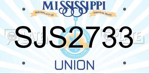 SJS2733 Mississippi License Plate