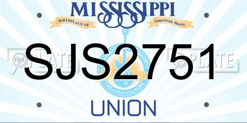SJS2751 Mississippi License Plate