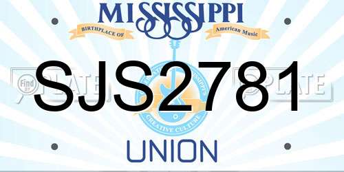 SJS2781 Mississippi License Plate