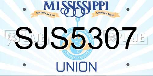SJS5307 Mississippi License Plate