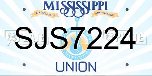 SJS7224 Mississippi License Plate