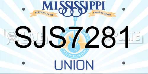 SJS7281 Mississippi License Plate