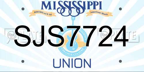 SJS7724 Mississippi License Plate