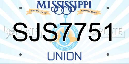 SJS7751 Mississippi License Plate
