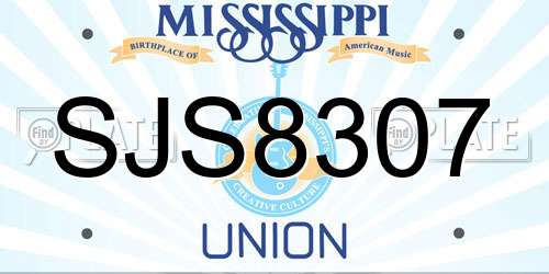 SJS8307 Mississippi License Plate