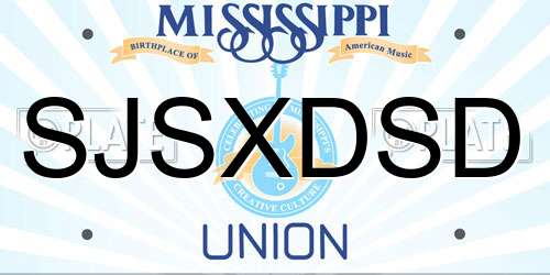 SJSXDSD Mississippi License Plate