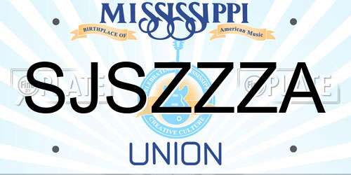 SJSZZZA Mississippi License Plate