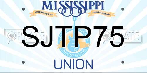 SJTP75 Mississippi License Plate