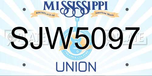 SJW5097 Mississippi License Plate