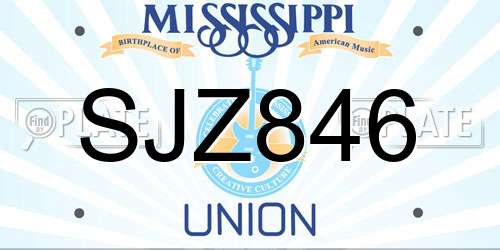 SJZ846 Mississippi License Plate