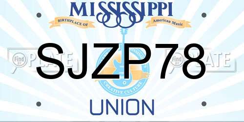 SJZP78 Mississippi License Plate