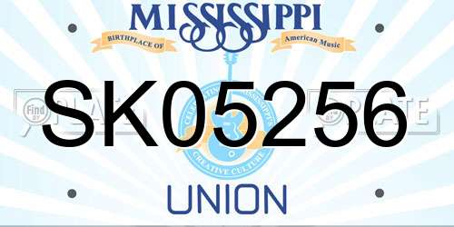 SK05256 Mississippi License Plate