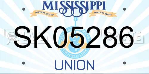 SK05286 Mississippi License Plate
