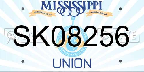 SK08256 Mississippi License Plate
