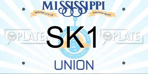 SK1 Mississippi License Plate