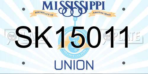 SK15011 Mississippi License Plate