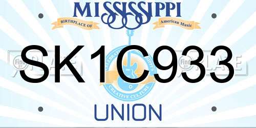 SK1C933 Mississippi License Plate