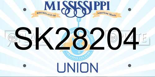 SK28204 Mississippi License Plate