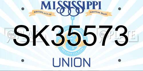 SK35573 Mississippi License Plate