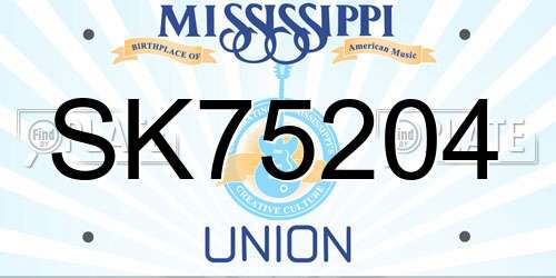 SK75204 Mississippi License Plate