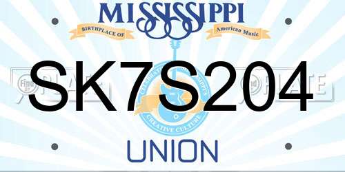 SK7S204 Mississippi License Plate