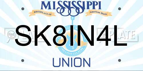 SK8IN4L Mississippi License Plate