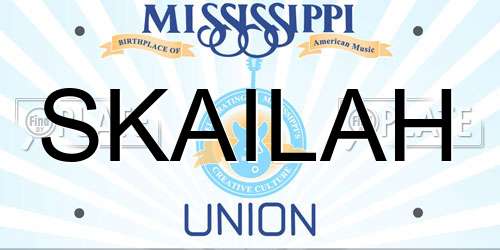 SKAILAH Mississippi License Plate