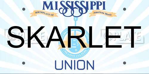 SKARLET Mississippi License Plate