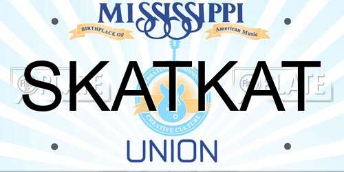 SKATKAT Mississippi License Plate