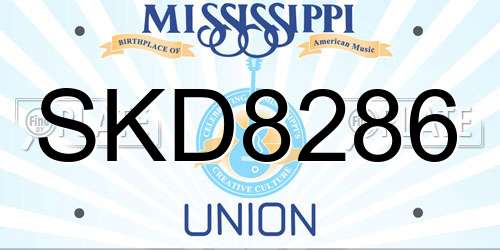 SKD8286 Mississippi License Plate