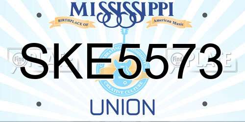SKE5573 Mississippi License Plate