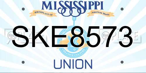 SKE8573 Mississippi License Plate