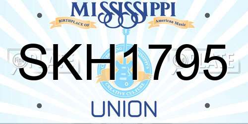 SKH1795 Mississippi License Plate