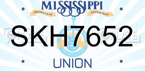 SKH7652 Mississippi License Plate