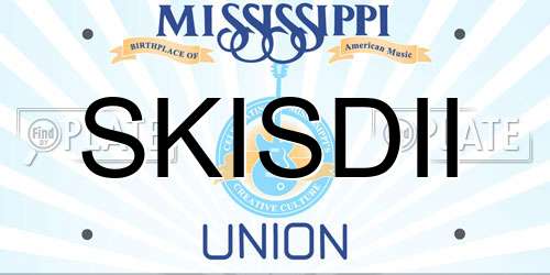 SKISDII Mississippi License Plate
