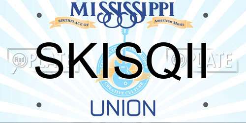 SKISQII Mississippi License Plate