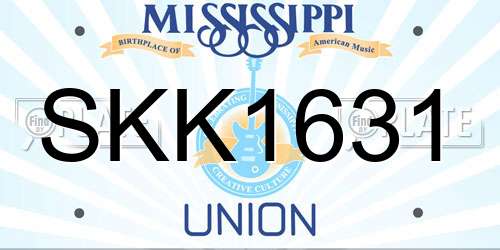 SKK1631 Mississippi License Plate